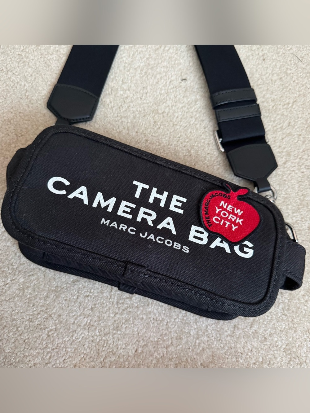 Marc Jacobs The Camera Bag - Black with Red Apple Tag